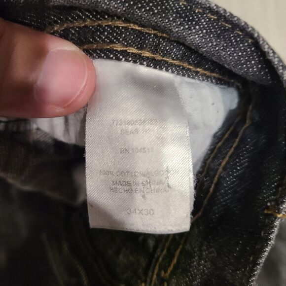 Structure Dark Wash Charcoal Slim Straight Denim Jeans Vintage Men Size 34 x 30 - Picture 4 of 6